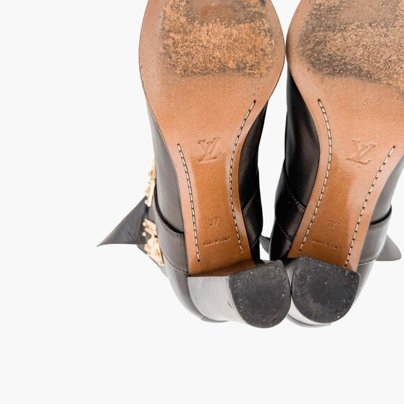 Louis Vuitton Buckle Ankle Boot EU 37 US 7 Brown Leather High Heel S Lock Buckle - Picture 12 of 15